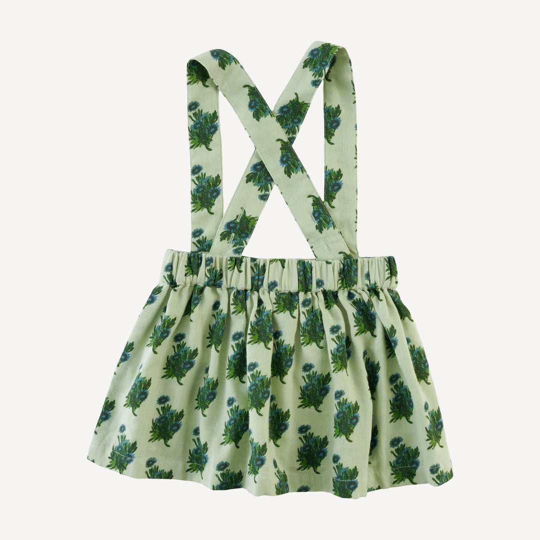 suspender skirt | blue tiny calendula | organic cotton gauze