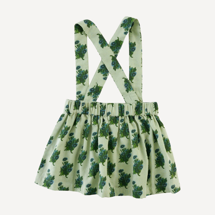 suspender skirt | blue tiny calendula | organic cotton gauze