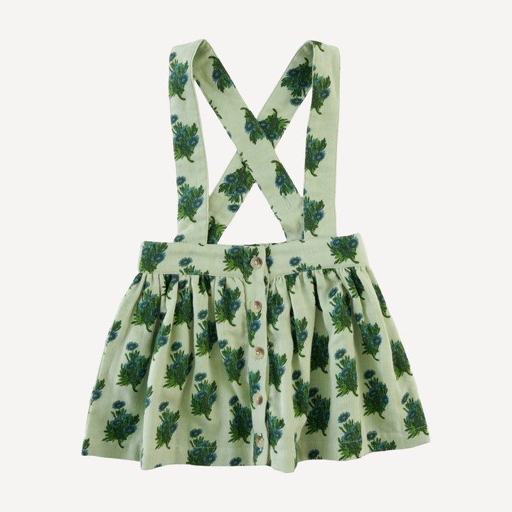 suspender skirt | blue tiny calendula | organic cotton gauze