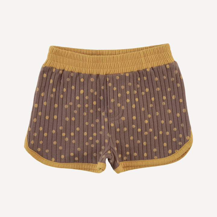 retro track short | neutral dot | organic cotton wide rib