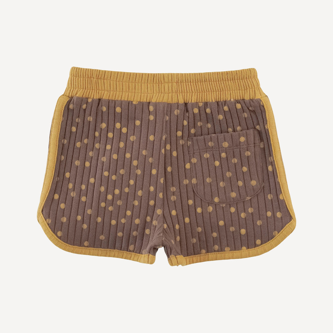 retro track short | neutral dot | organic cotton wide rib