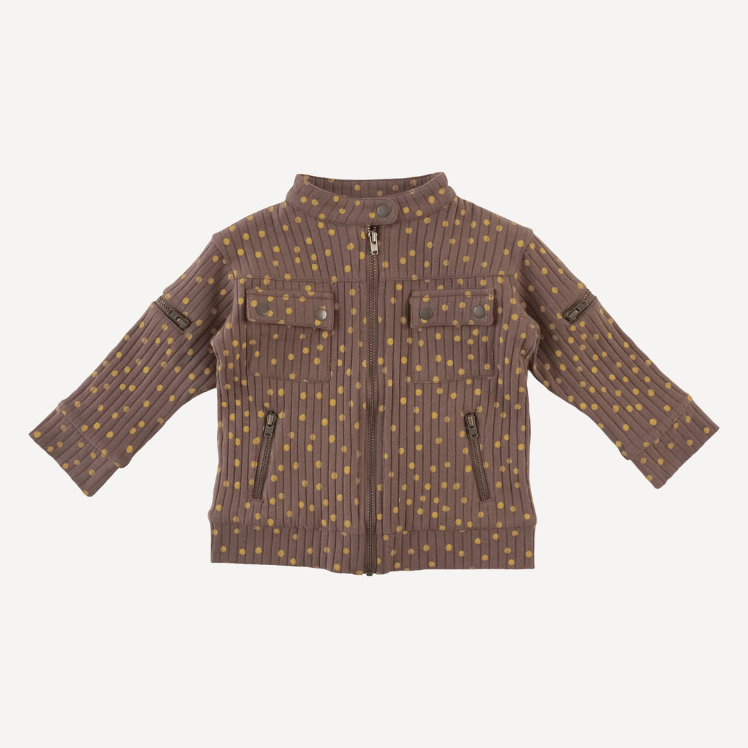 motorcycle jacket | neutral dot | organic cotton wide rib
