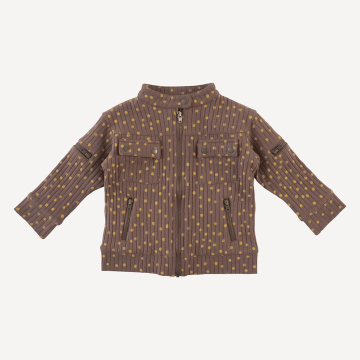 motorcycle jacket | neutral dot | organic cotton wide rib