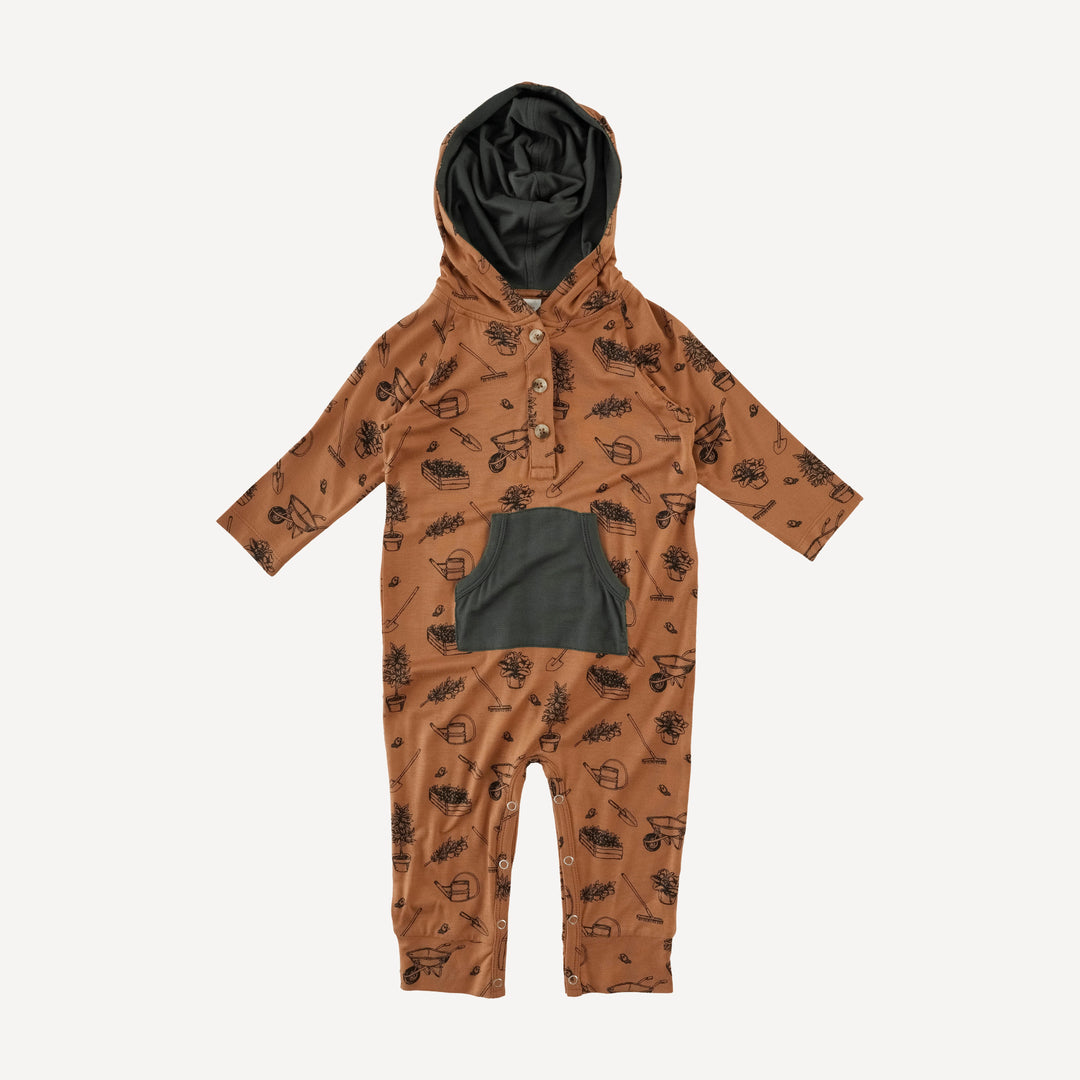 long sleeve hooded sport jumpsuit | gardening | bamboo
