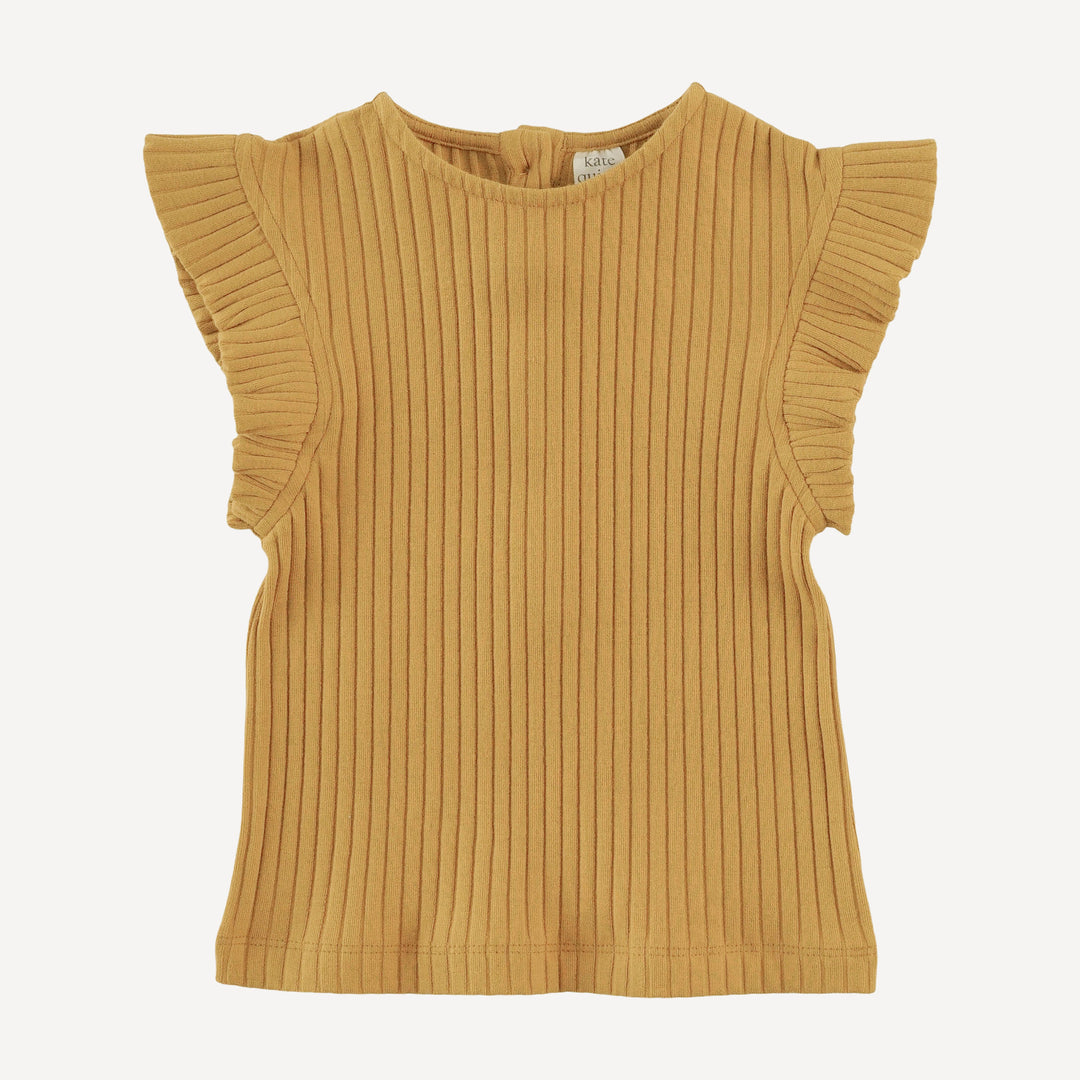 retro flutter tee | honey mustard | organic cotton wide rib