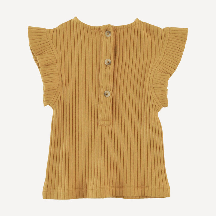retro flutter tee | honey mustard | organic cotton wide rib