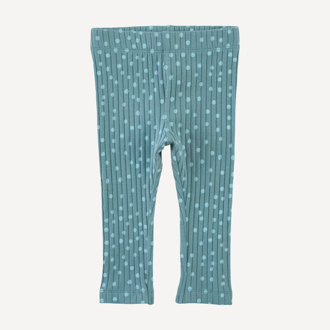 classic skinny legging | blue dot | organic cotton wide rib