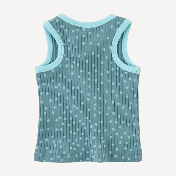 two tone racerback tank | blue dot | organic cotton wide rib