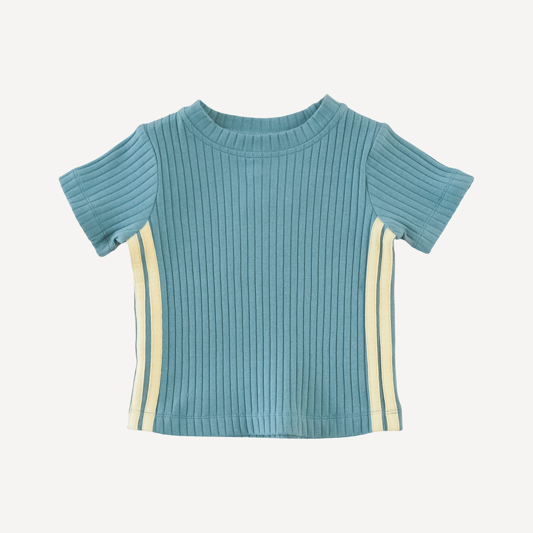 andrew short set | blue smoke | organic cotton wide rib