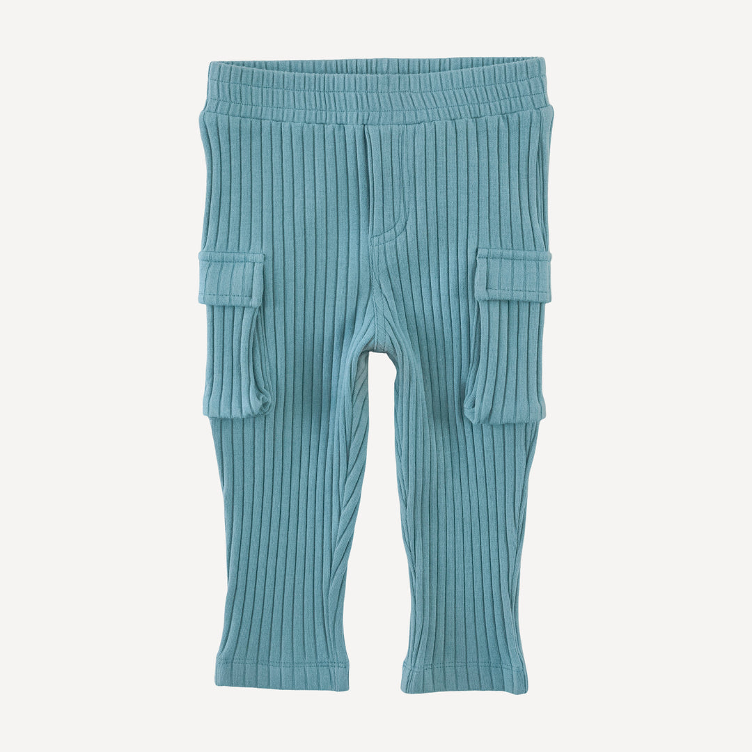 skinny cargo pant | blue smoke | organic cotton wide rib