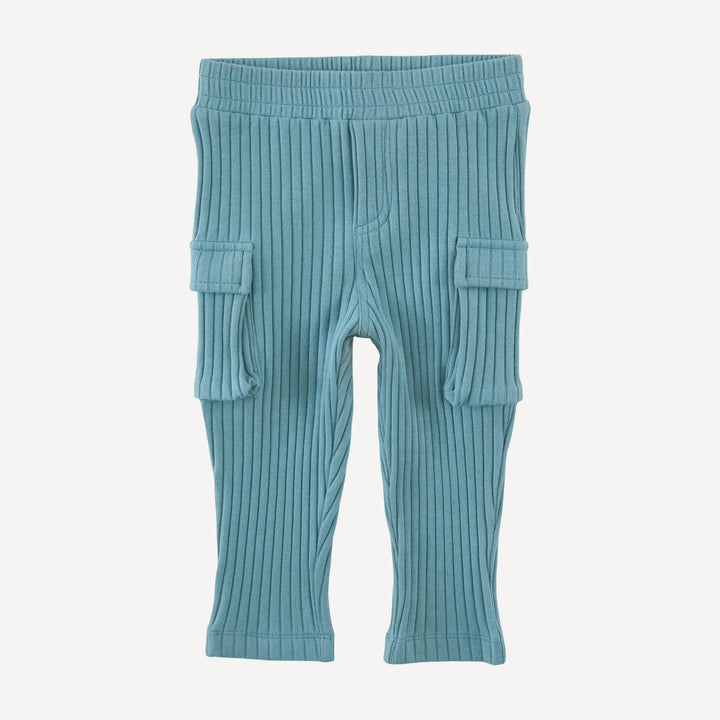 skinny cargo pant | blue smoke | organic cotton wide rib