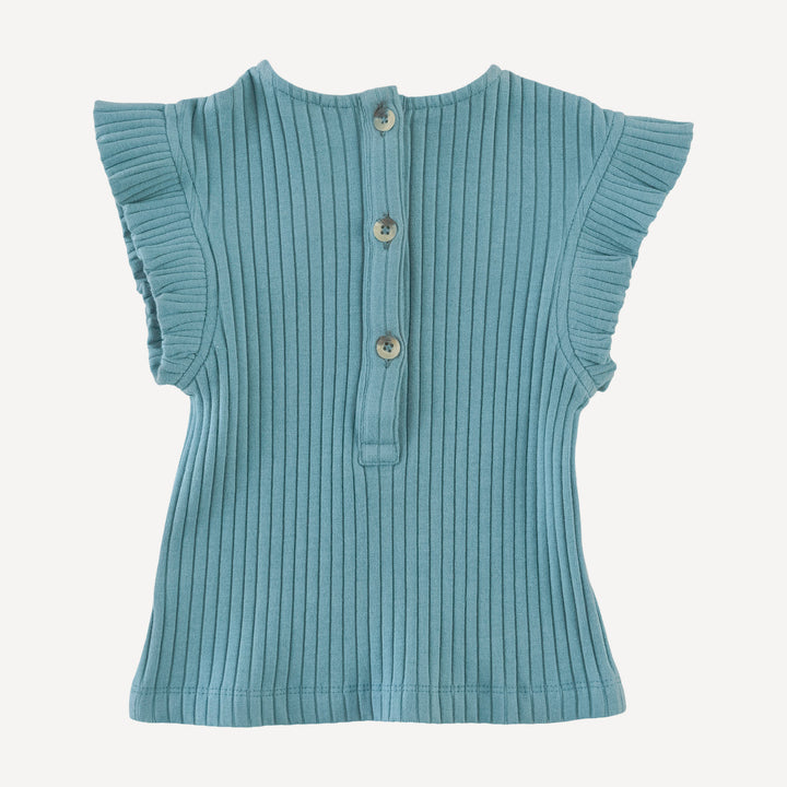 retro flutter tee | blue smoke | organic cotton wide rib