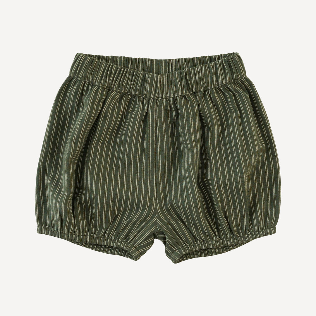 bloomer short | green pinstripe | organic cotton gauze