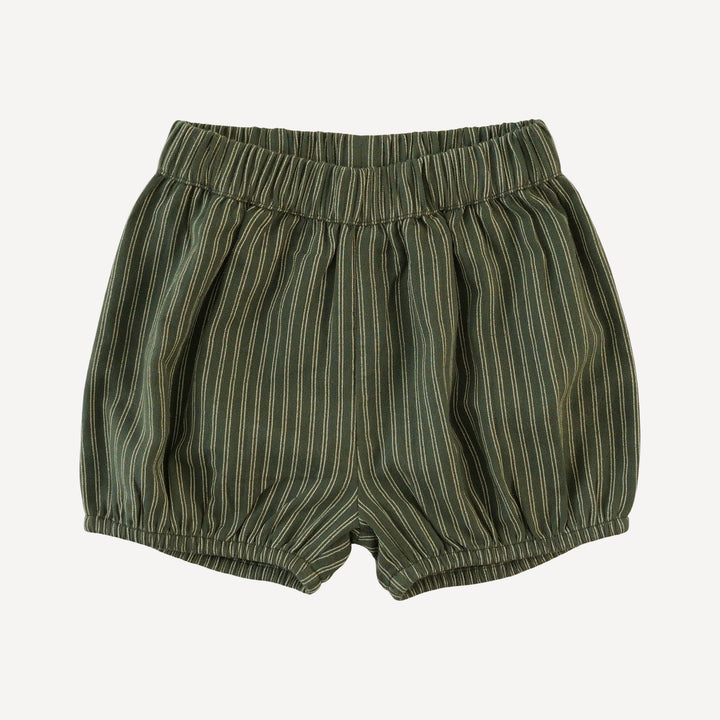 bloomer short | green pinstripe | organic cotton gauze