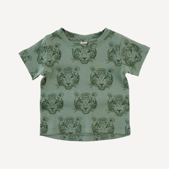 short sleeve essential boxy tee | iceberg tigers | organic cotton interlock