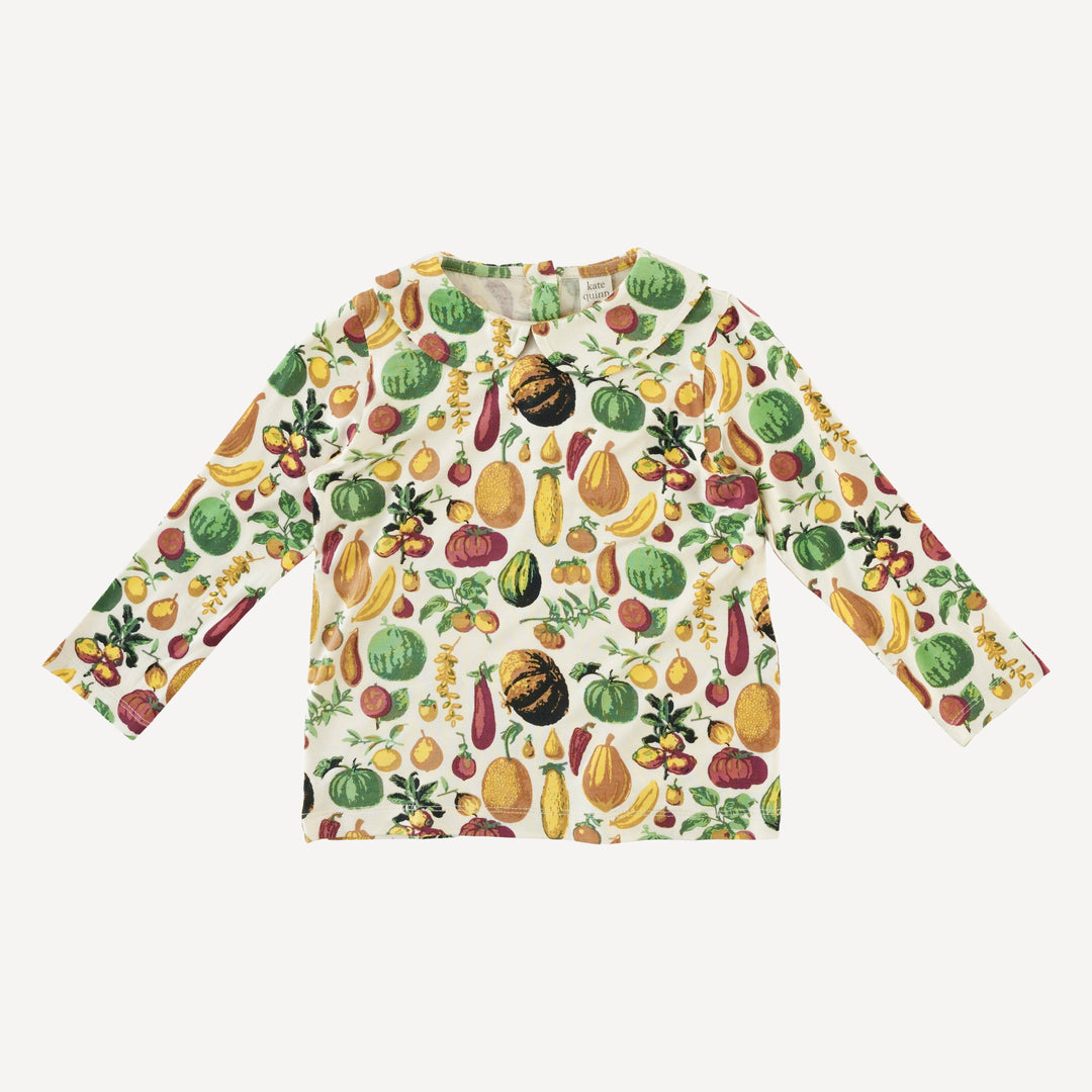 long sleeve peter pan tee | veggie garden | bamboo