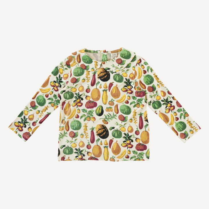 long sleeve peter pan tee | veggie garden | bamboo