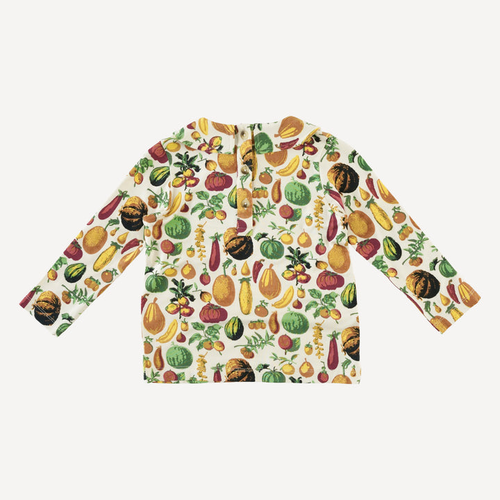 long sleeve peter pan tee | veggie garden | bamboo