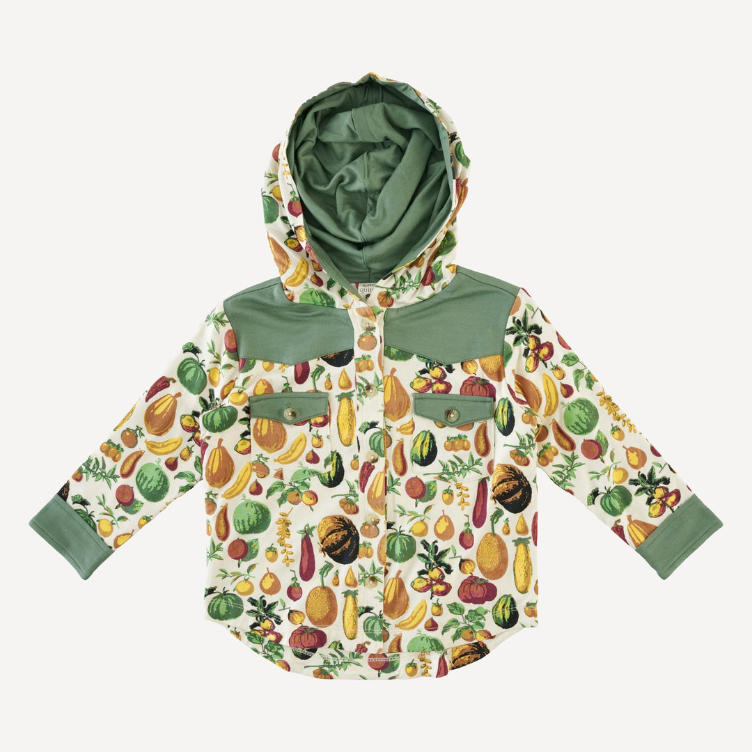 cowboy shacket | veggie garden | bamboo