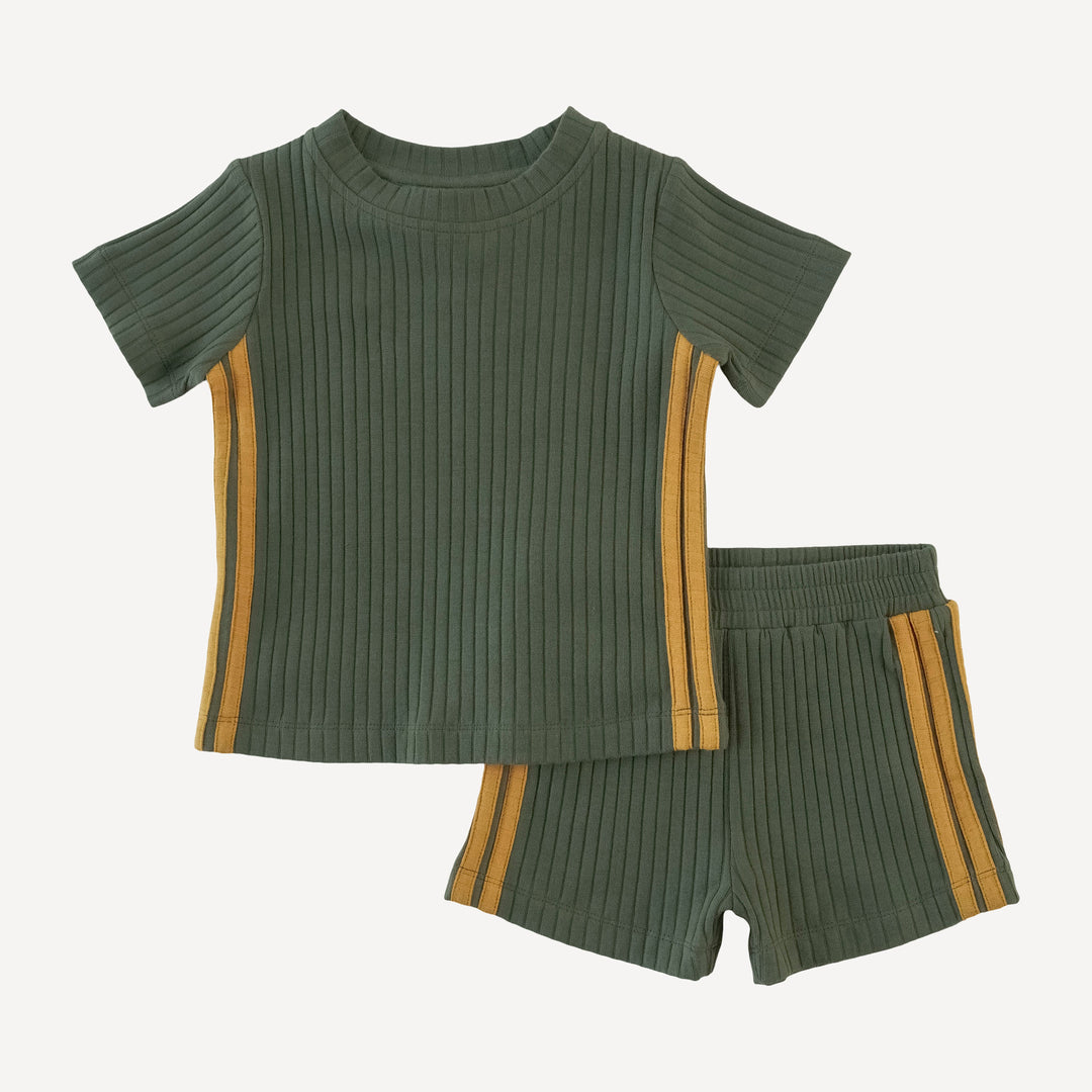 andrew short set | thyme | organic cotton wide rib