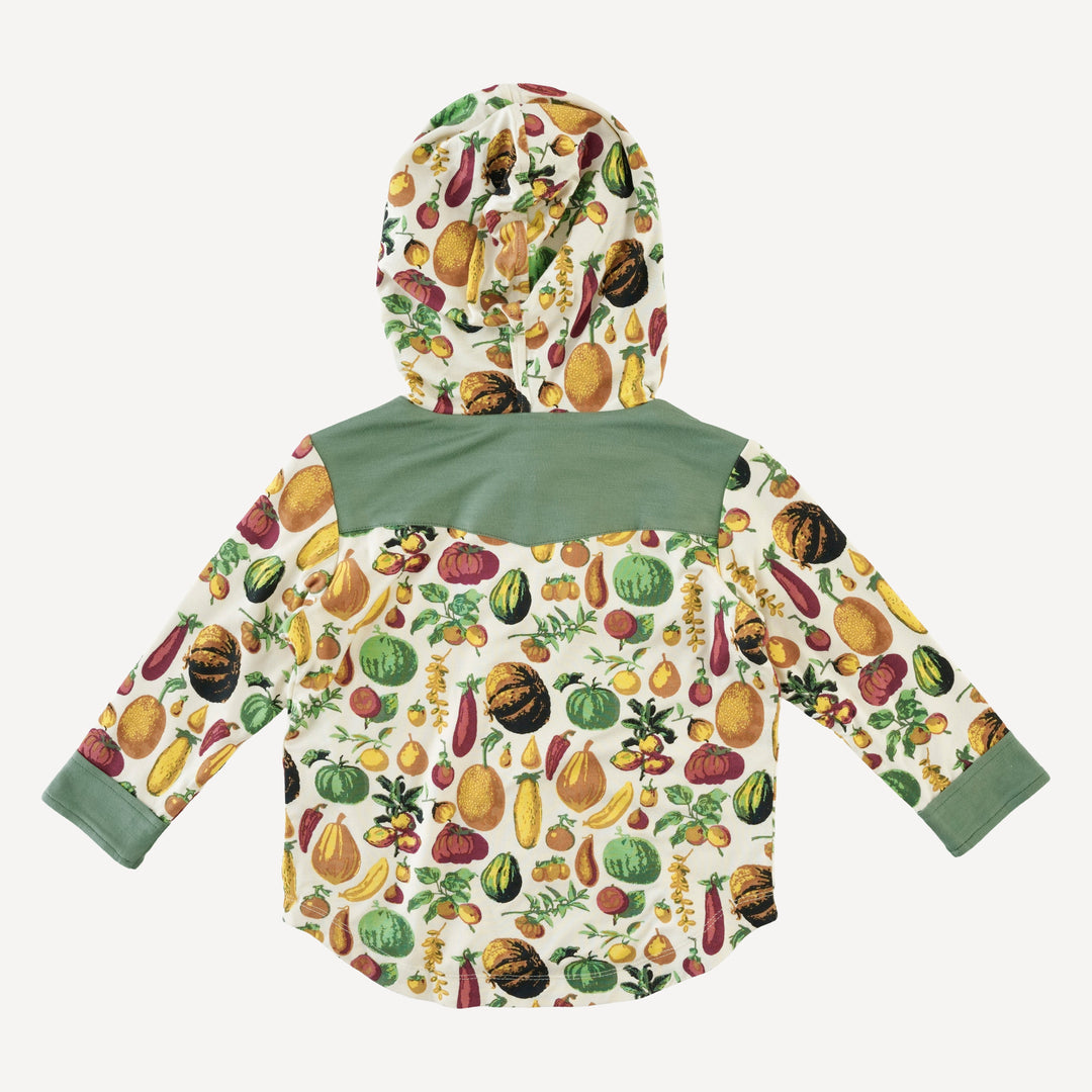 cowboy shacket | veggie garden | bamboo