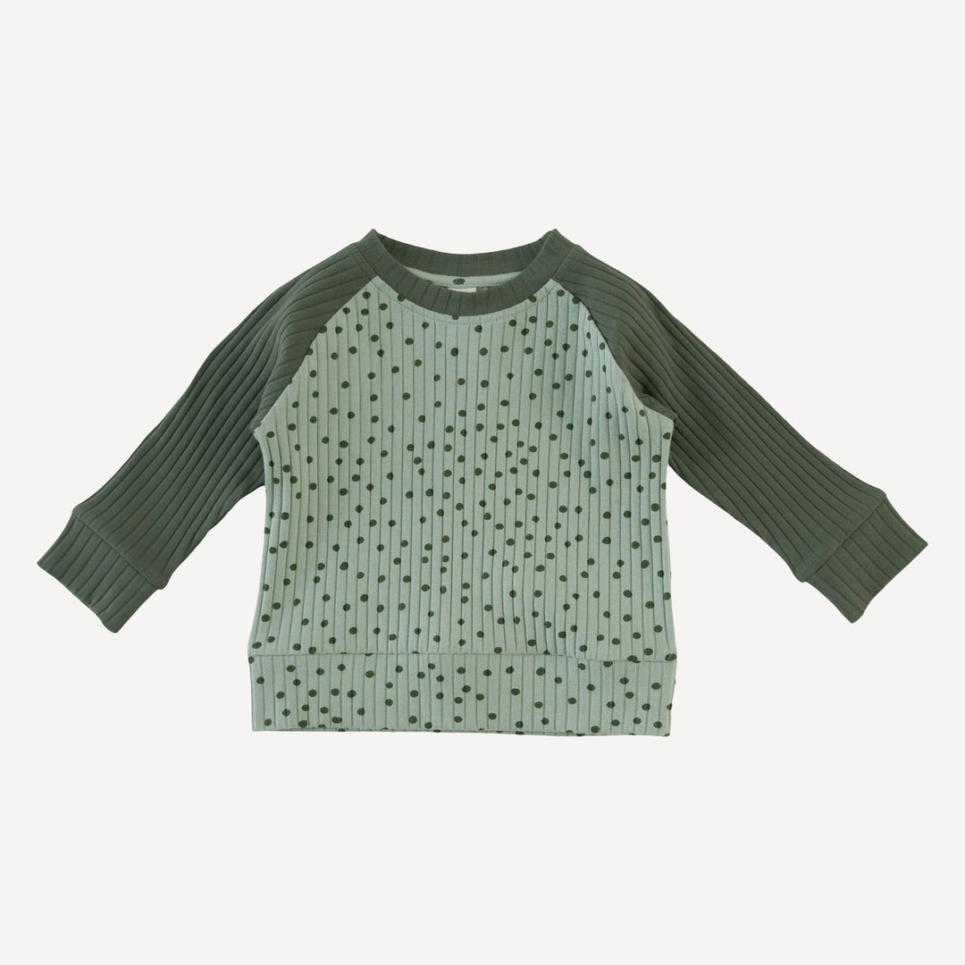 long sleeve raglan tee + relaxed jogger set | iceberg dot | organic cotton wide rib