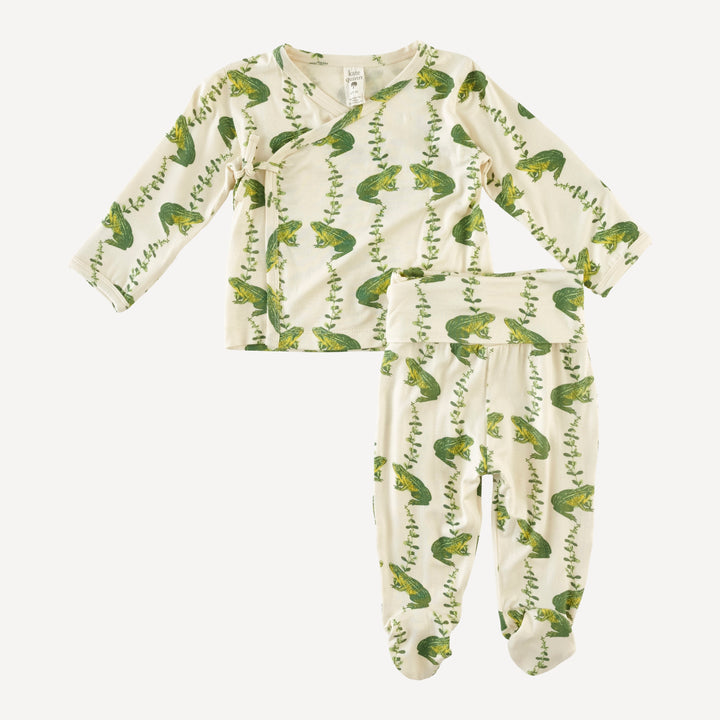 wrap layette set | garden frog | bamboo