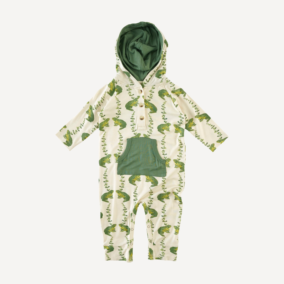 long sleeve hooded sport jumpsuit | garden frog | bamboo