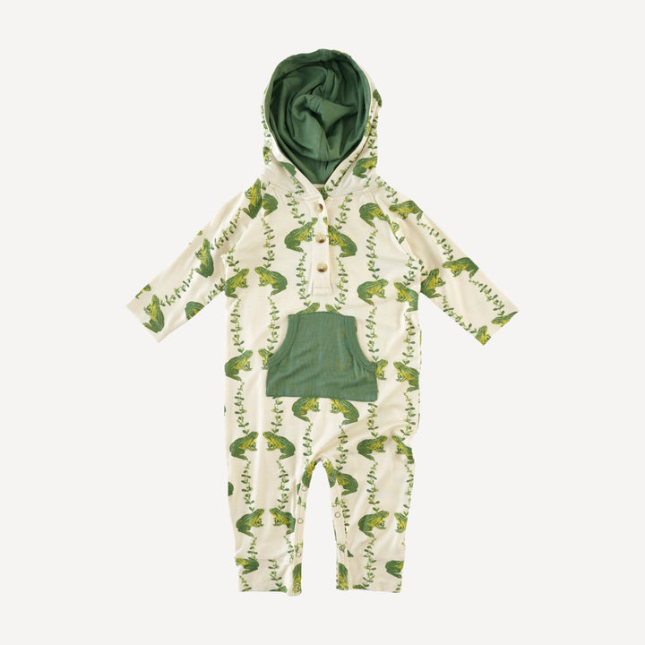 long sleeve hooded sport jumpsuit | garden frog | bamboo