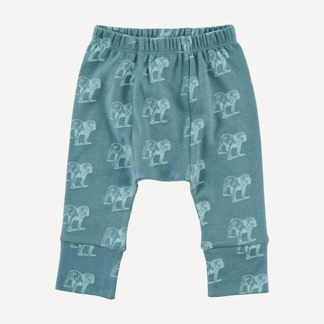 classic panda pant | blue bulldog | organic cotton interlock