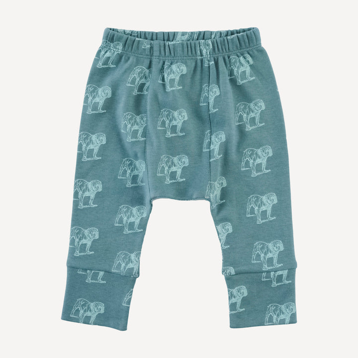 classic panda pant | blue bulldog | organic cotton interlock