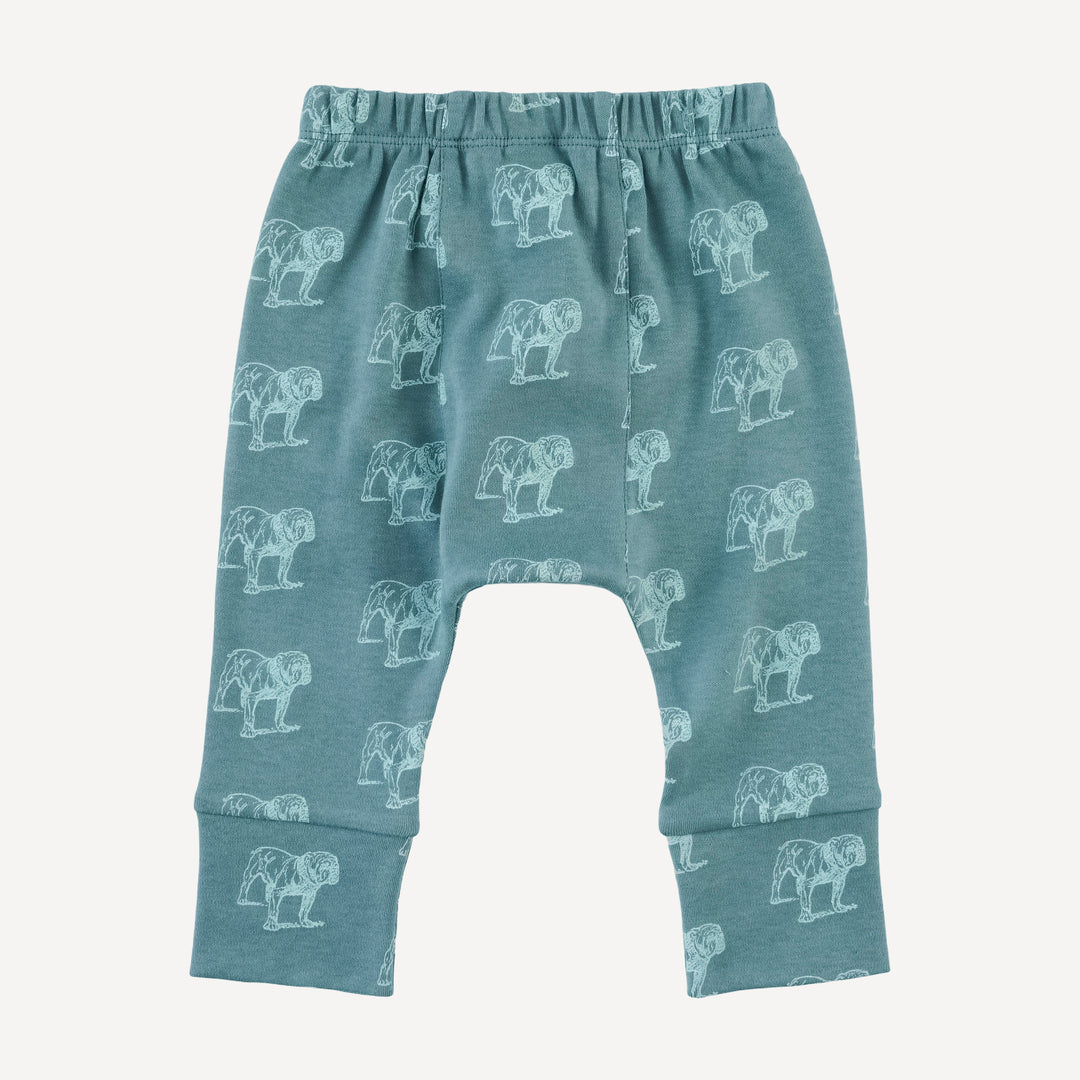 classic panda pant | blue bulldog | organic cotton interlock