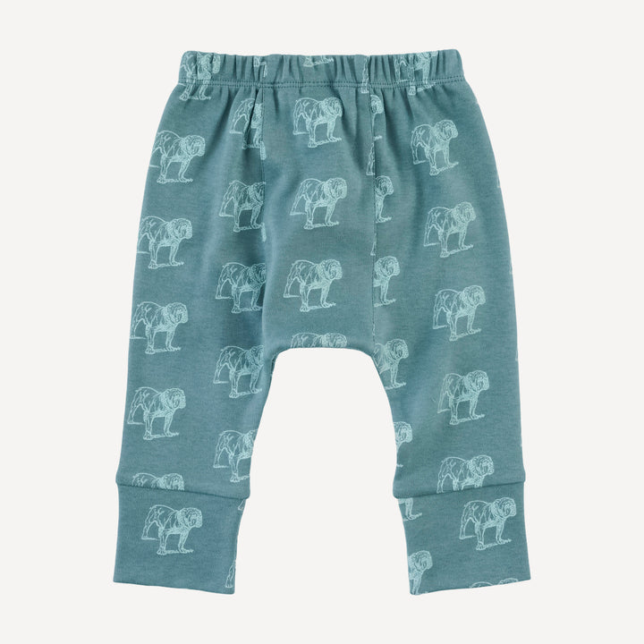 classic panda pant | blue bulldog | organic cotton interlock
