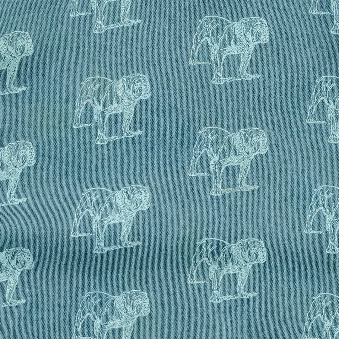 classic panda pant | blue bulldog | organic cotton interlock