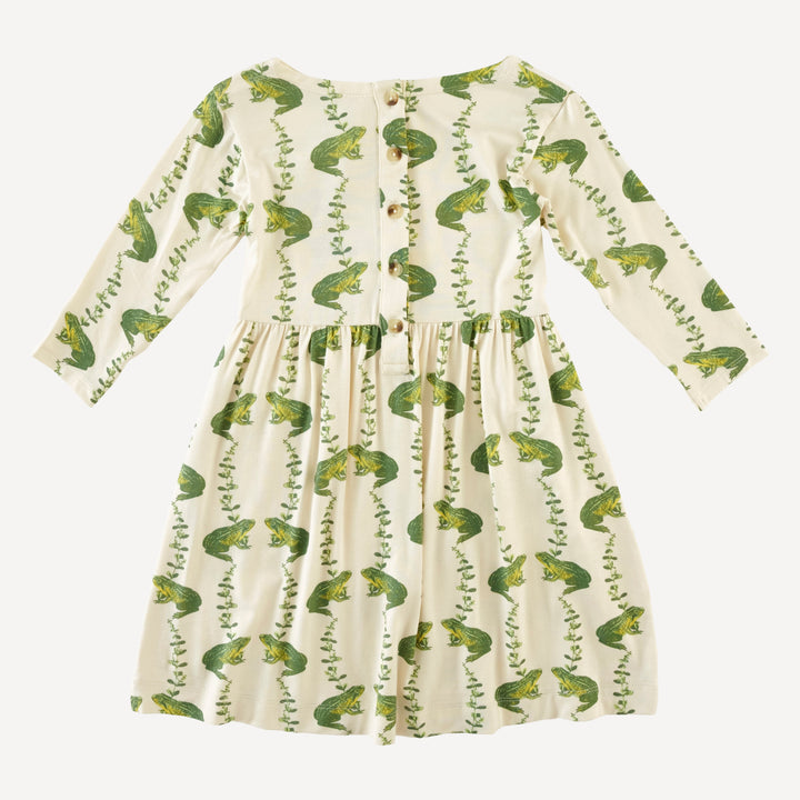 long sleeve patch pocket dress | garden frog | bamboo