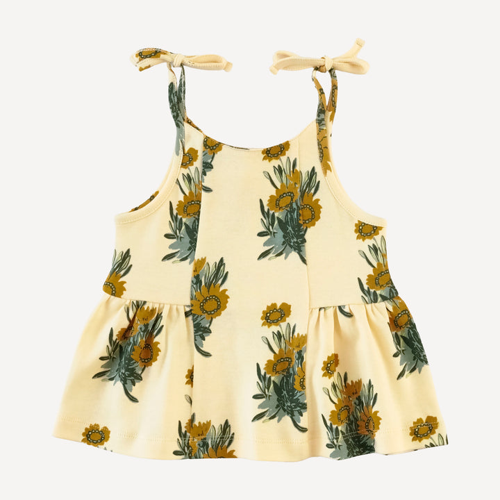 spaghetti tie ballerina top + short set | calendula | organic cotton interlock