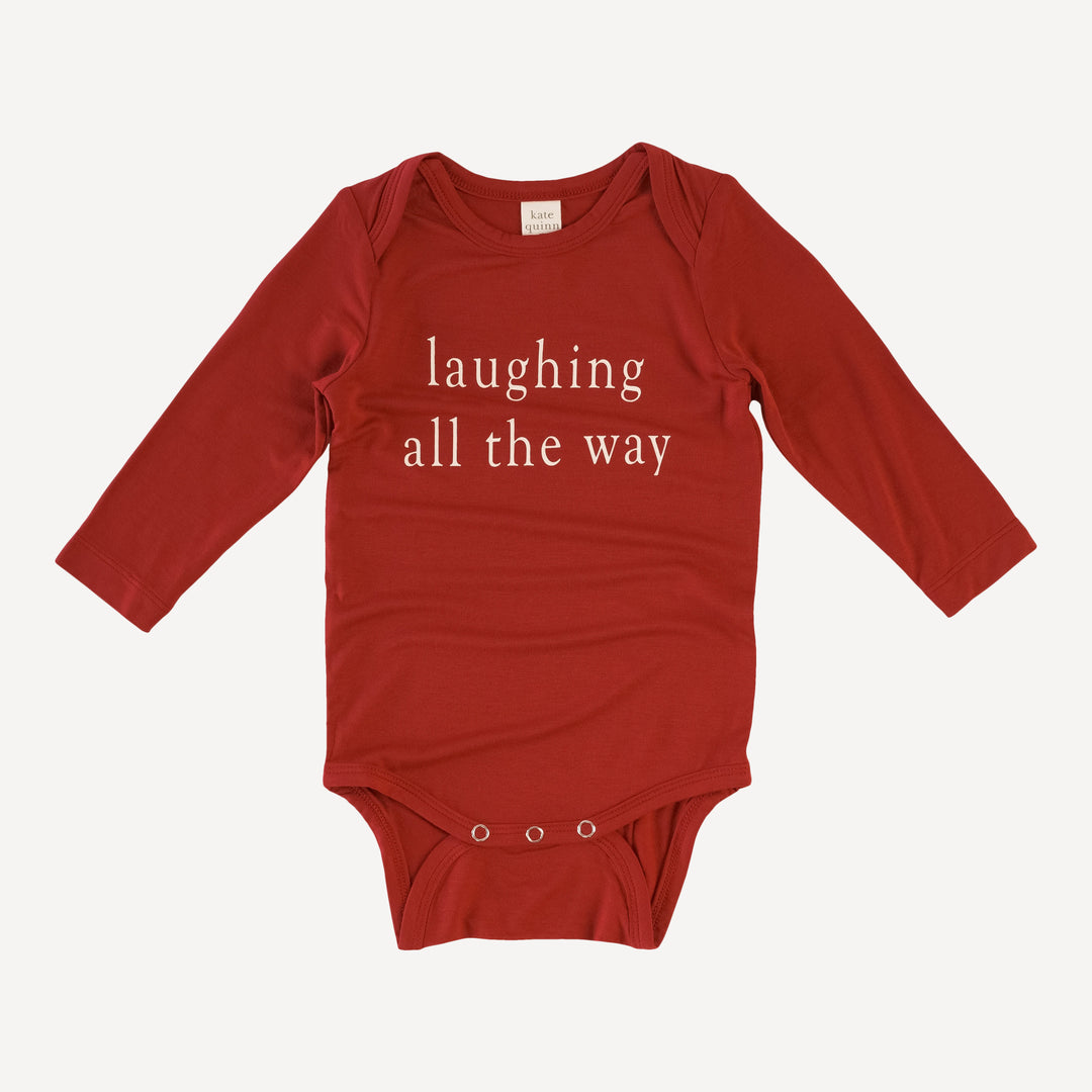 long sleeve lap neck bodysuit | laughing all the way | bamboo