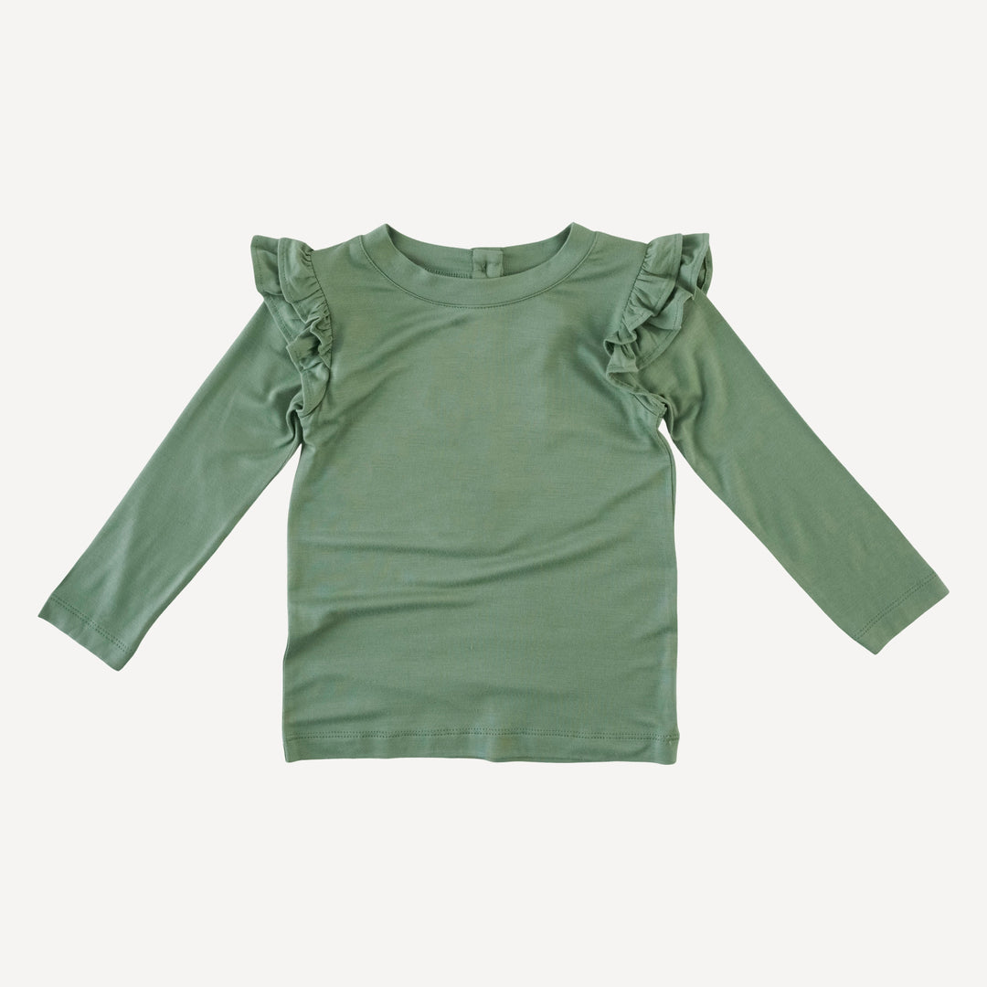 double ruffle shoulder top | hedge | bamboo