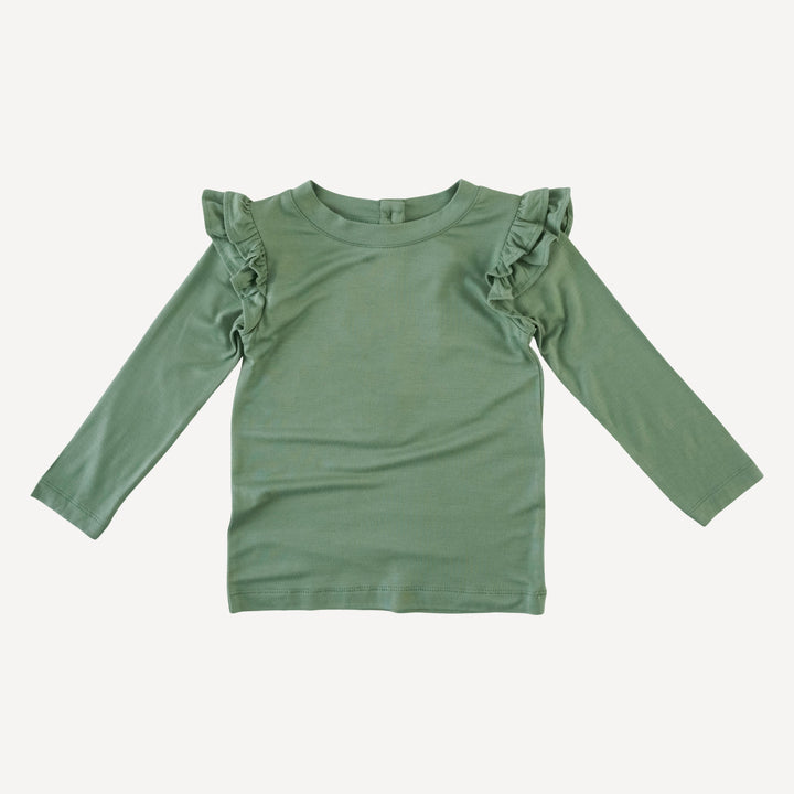 double ruffle shoulder top | hedge | bamboo