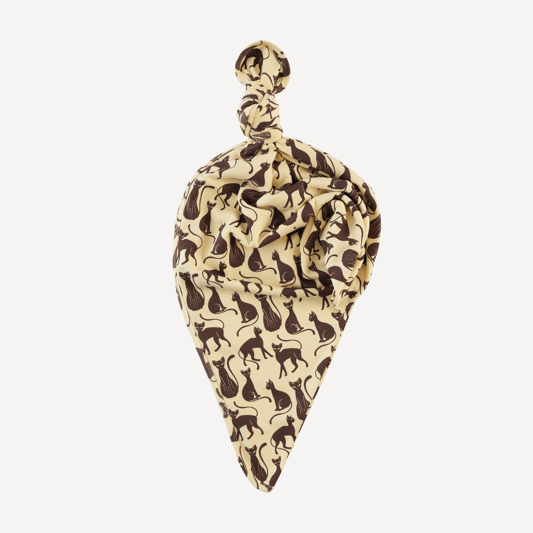 single layer blanket | neutral cat | organic cotton interlock