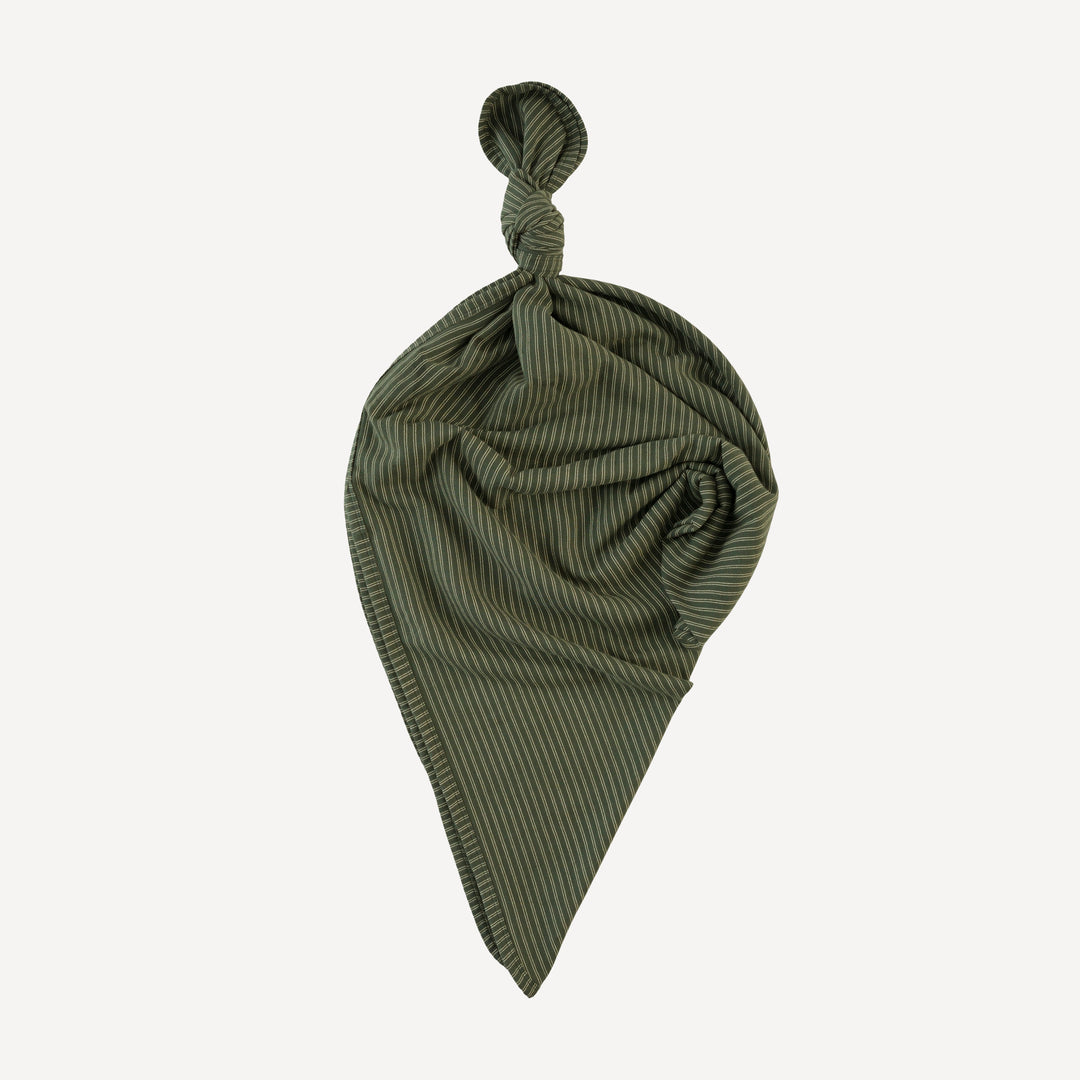 single layer blanket | green pinstripe | organic cotton gauze