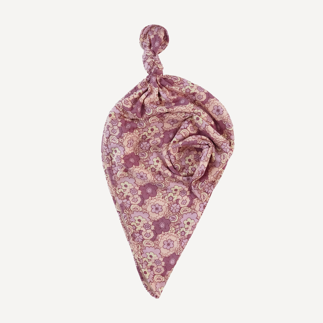 single layer blanket | mauve 60s floral | organic cotton gauze