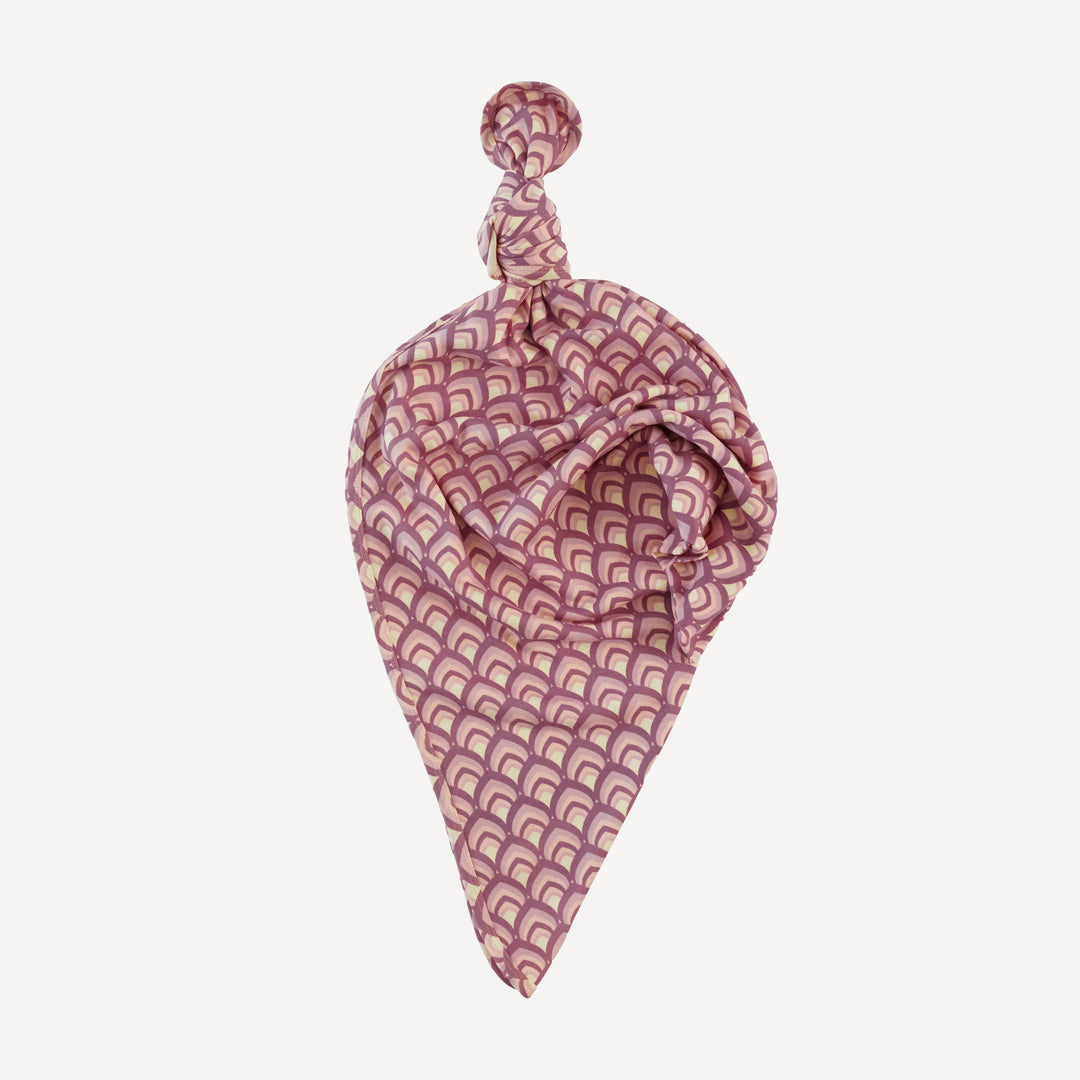single layer blanket | mauve modern feather | organic cotton interlock