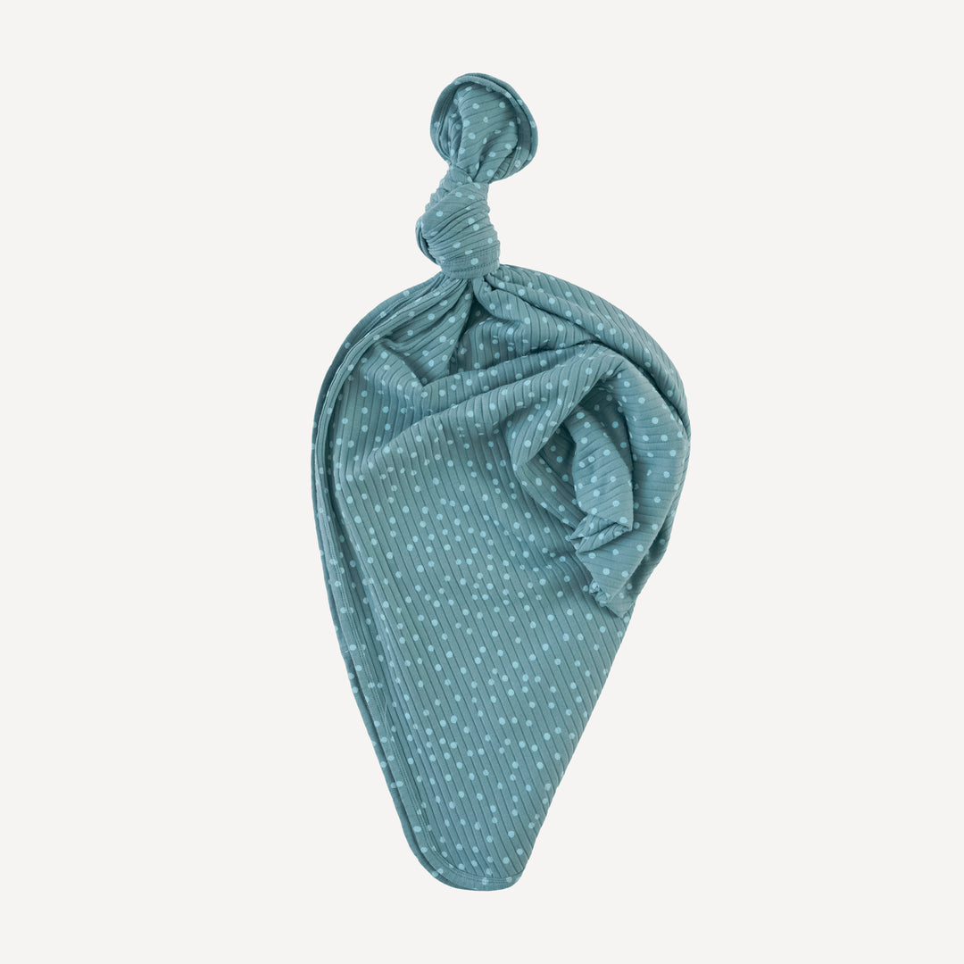 single layer blanket | blue dot | organic cotton wide rib