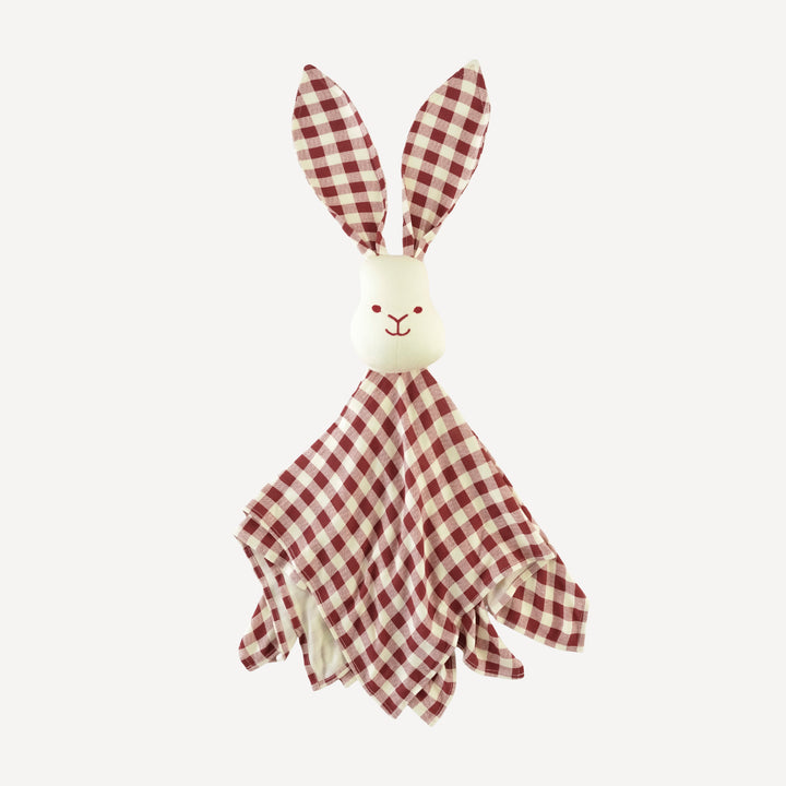 bunny snuggler | berry gingham | bamboo