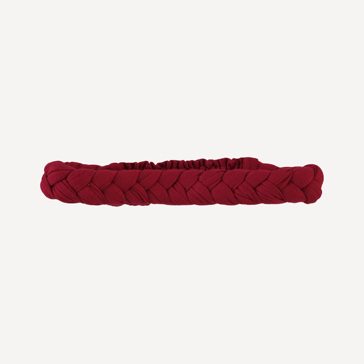 skinny braided headband | red dahlia | bamboo