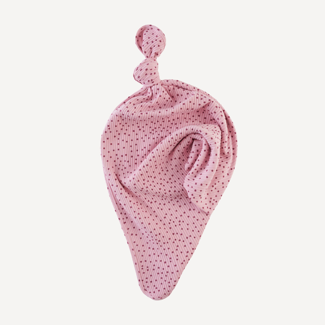 single layer blanket | mauve dot | organic cotton wide rib
