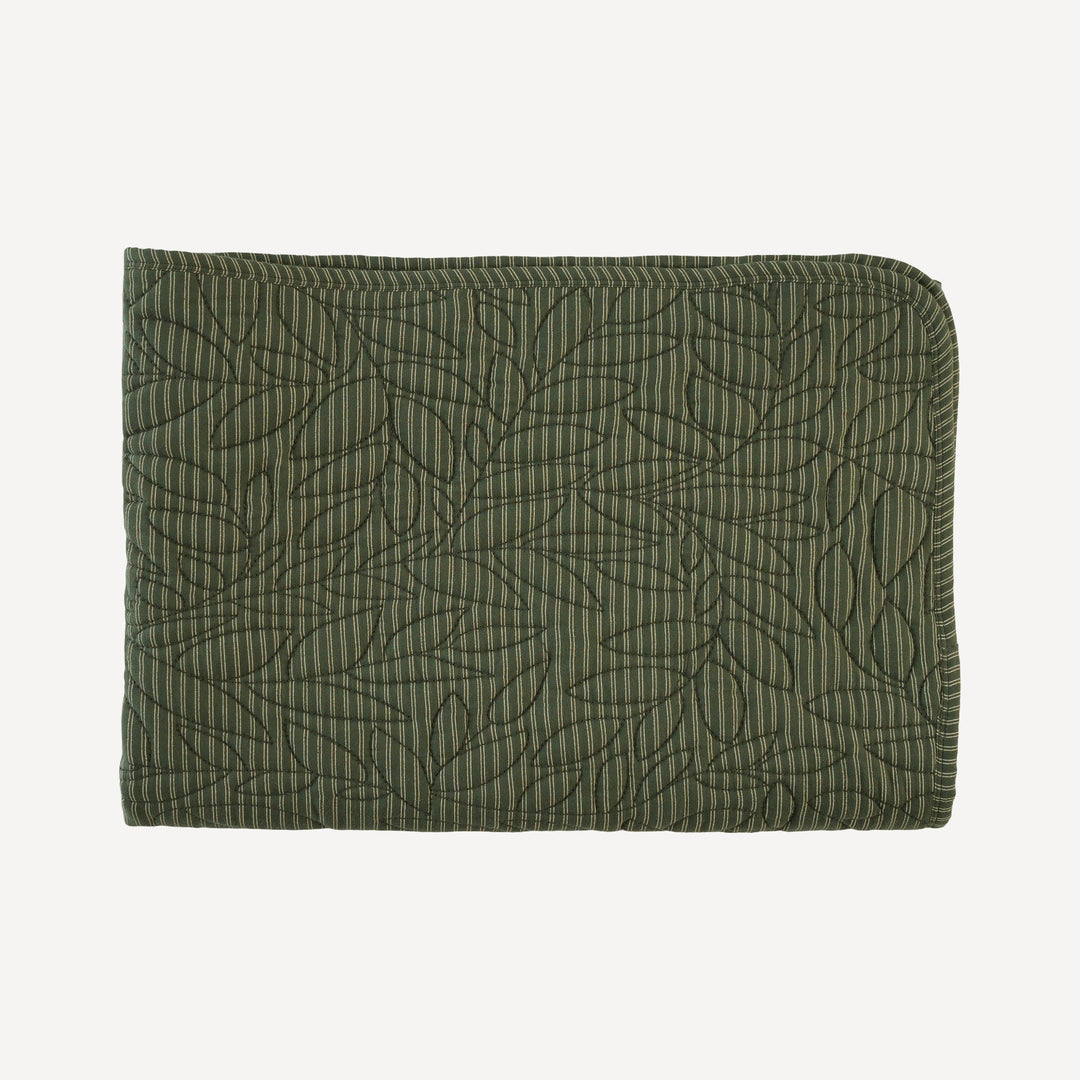 classic leaf quilt | green pinstripe | organic cotton gauze