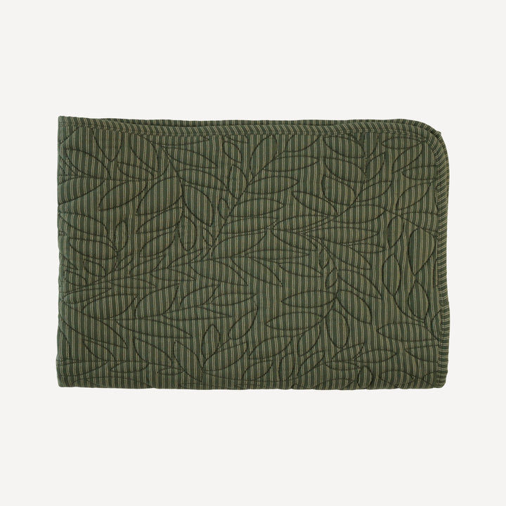 classic leaf quilt | green pinstripe | organic cotton gauze