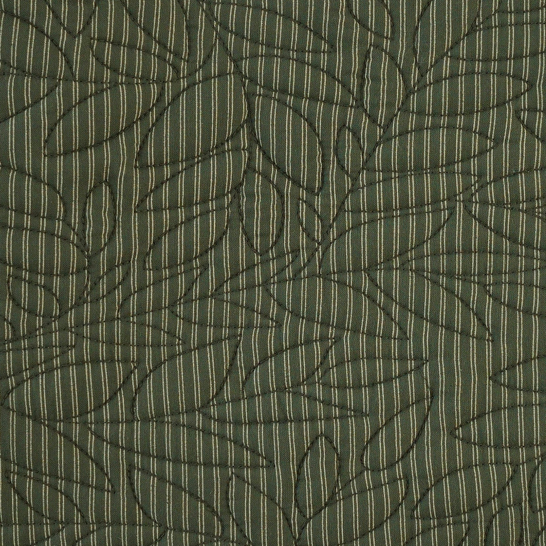 classic leaf quilt | green pinstripe | organic cotton gauze